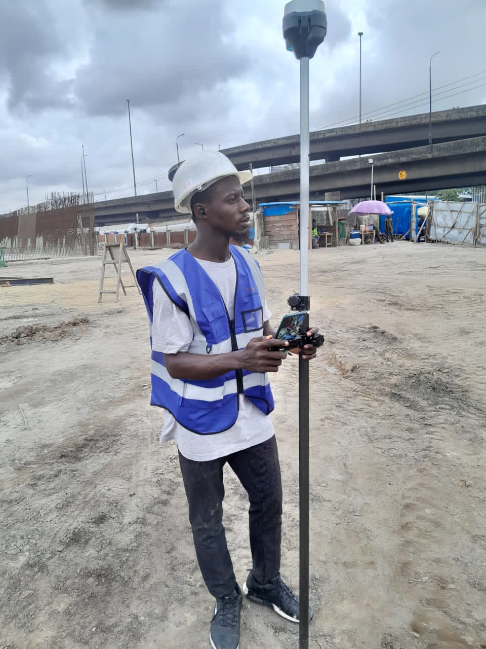 GNSS survey at an active construction site